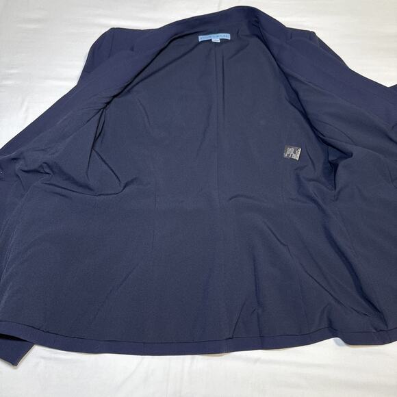 Antonio Melani Womens 8 Navy Blue 1 Button Layered Business Career Blazer EUC - Picture 8 of 15